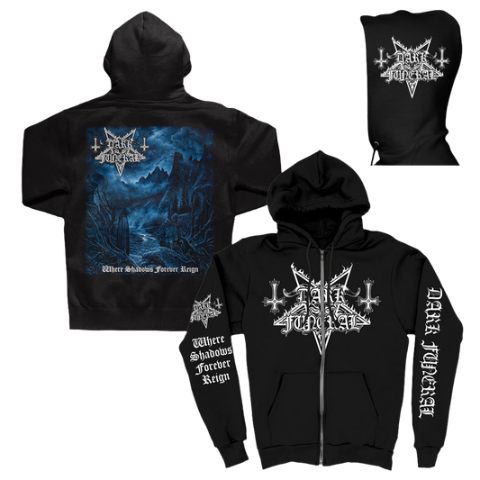 Where Shadows Forever Reign Zip Up Hoodie (Black)