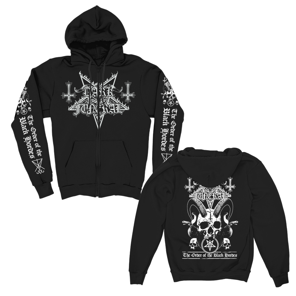 Black Hordes Zip Up Hoodie (Black)